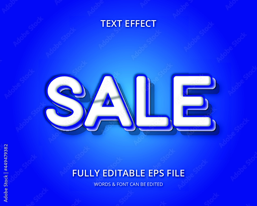Sale text effect fully editable vector