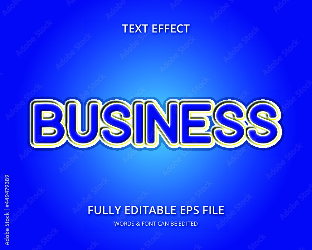 Business text effect fully editable vector
