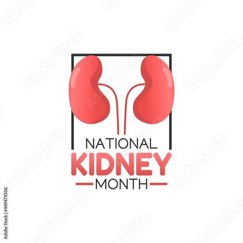 National kidney month vector illustration. Suitable for greeting card, poster and banner.