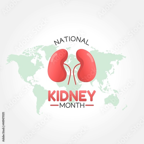 National kidney month vector illustration. Suitable for greeting card, poster and banner.
