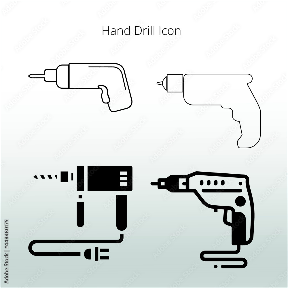 set of hand drill icon, line isolated or logo isolated sign symbol vector, outline and stroke style Collection of high-quality color style vector illustration, set of hand drill icon, line isolated or logo isolated sign symbol vector, outline and stroke style Collection of high-quality color style vector illustration,