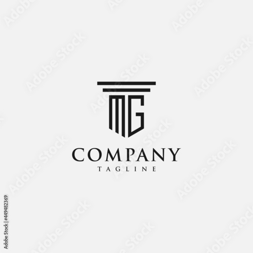 Monogram Letter MG Law Shield Logo
