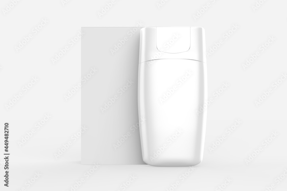 Plastic jar bottle with organic natural honey on white background. 3d illustration