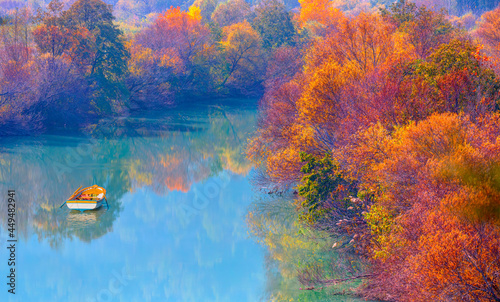 Colorful majestic Goksu river in national park with autumn forest - Mersin, Turkey