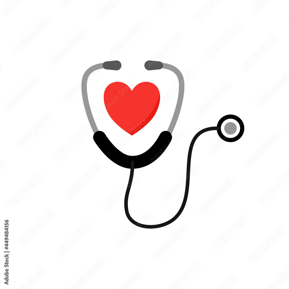 Stethoscope heart icon isolate on white background. Stethoscope heart icon isolate on white background.
