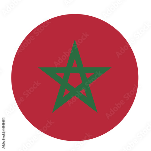 Konstfotografi Colored Morocco flag. Vector illustration of circle Morocco flag