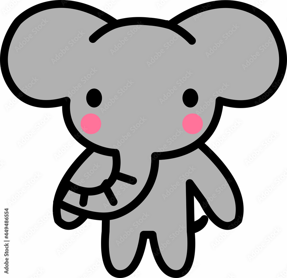 Obraz premium 立っているゾウキャラクター