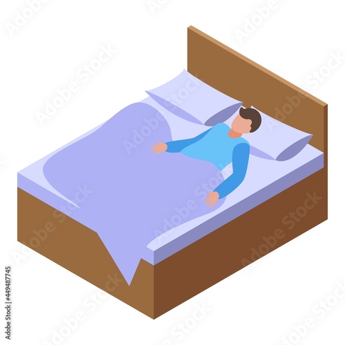 Sleeping bedroom icon isometric vector. Bed sleep. Person rest