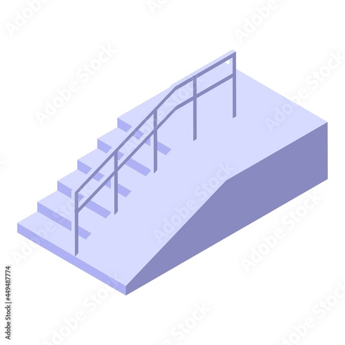 Accessible stairs icon isometric vector. Wheelchair access. Stairs ramp