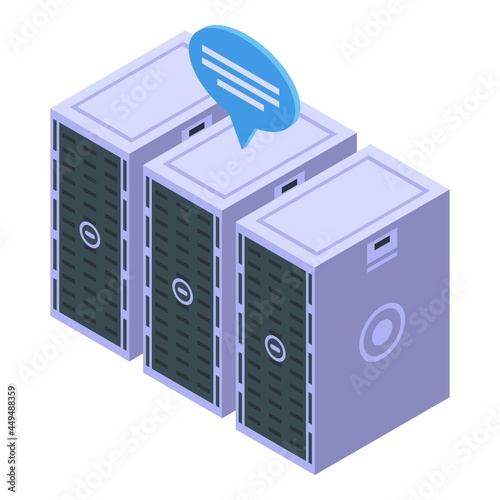 Server data icon isometric vector. Center network. Cloud storage