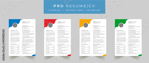 Clean Modern Resume Layout Vector Template for Business Job Applications, Minimalist resume cv template, Resume design template, cv design, multipurpose resume design