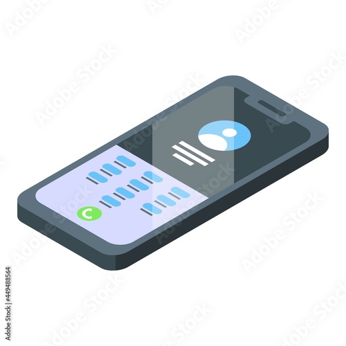 Call keyboard icon isometric vector. Phone screen. Number dial
