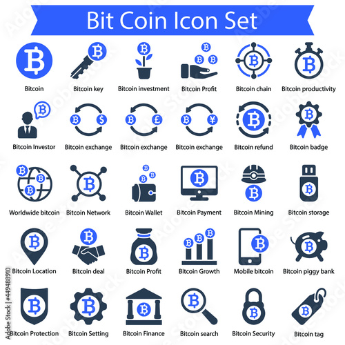 Bit coin icon Set