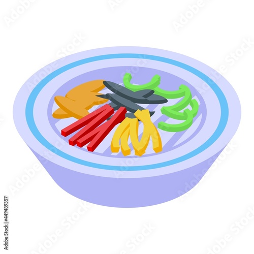 Cutted vegetables icon isometric vector. Cut carrot food. Kitchen cooking