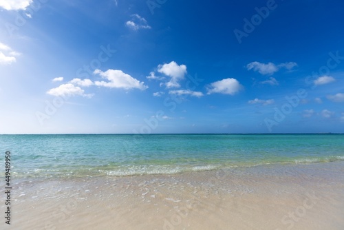 The ocean under the blue sky, beautiful scene of nature