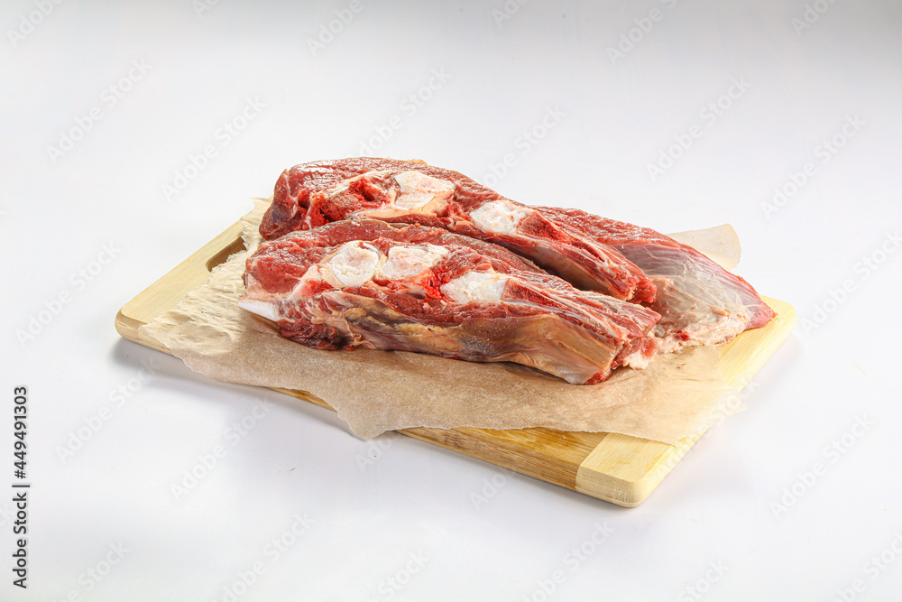 Raw bones for cooking over board Raw bones for cooking over board