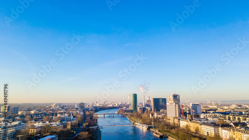 View of the Main River in Frankfurt, Germany during the day