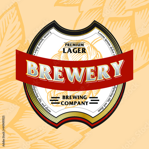 Beer Label bold vintage style beverages branding logo emblem