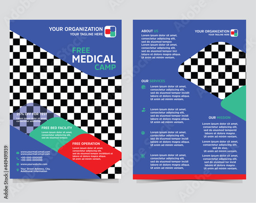 Double part Flyer for hospital/medical Camp, Marketing, Business, etc.