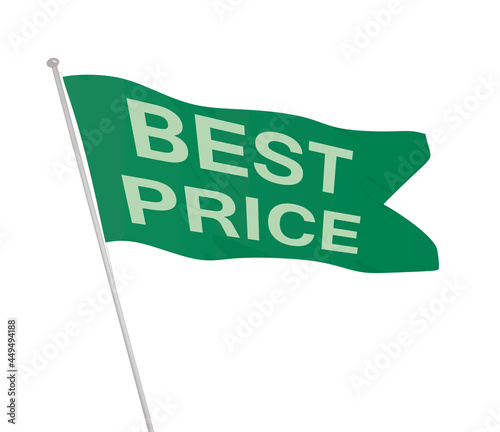 Green  lag with text best price. vector