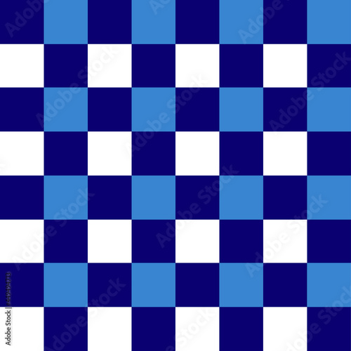 Seamless blue and white checkered pattern. Colored squares. For designing tablecloths, napkins, gift wrapping paper, backgrounds, tile designs, and more. Illustration abstract art design.