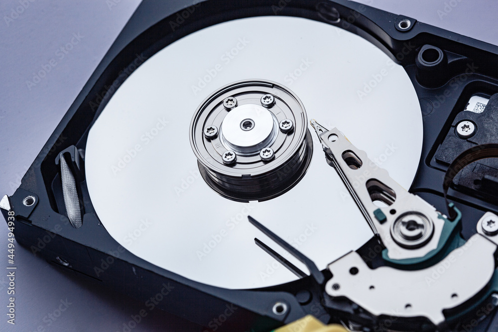 open computer hard drive for repair. Data safety concept. open computer hard drive for repair. Data safety concept.