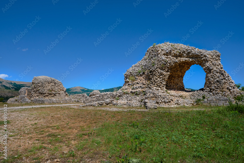 stone remains of the archaeological area of peltuinum abruzzo