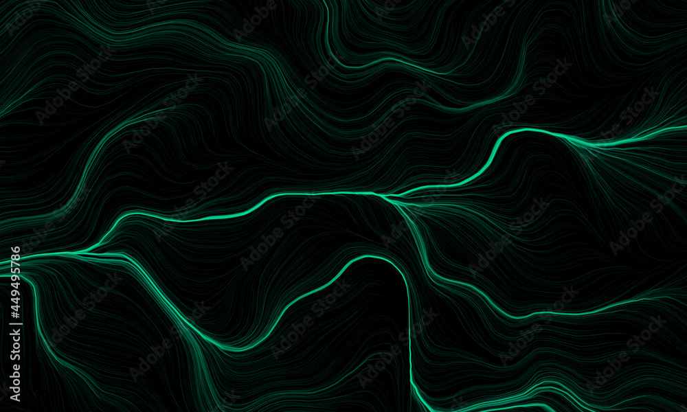 Fototapeta premium Neon digital flow fields