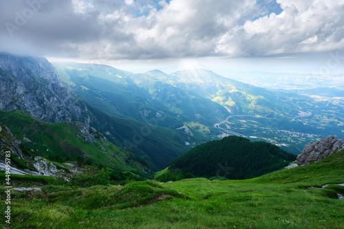 mountain area of the great stone part of the Teramo area with motorway