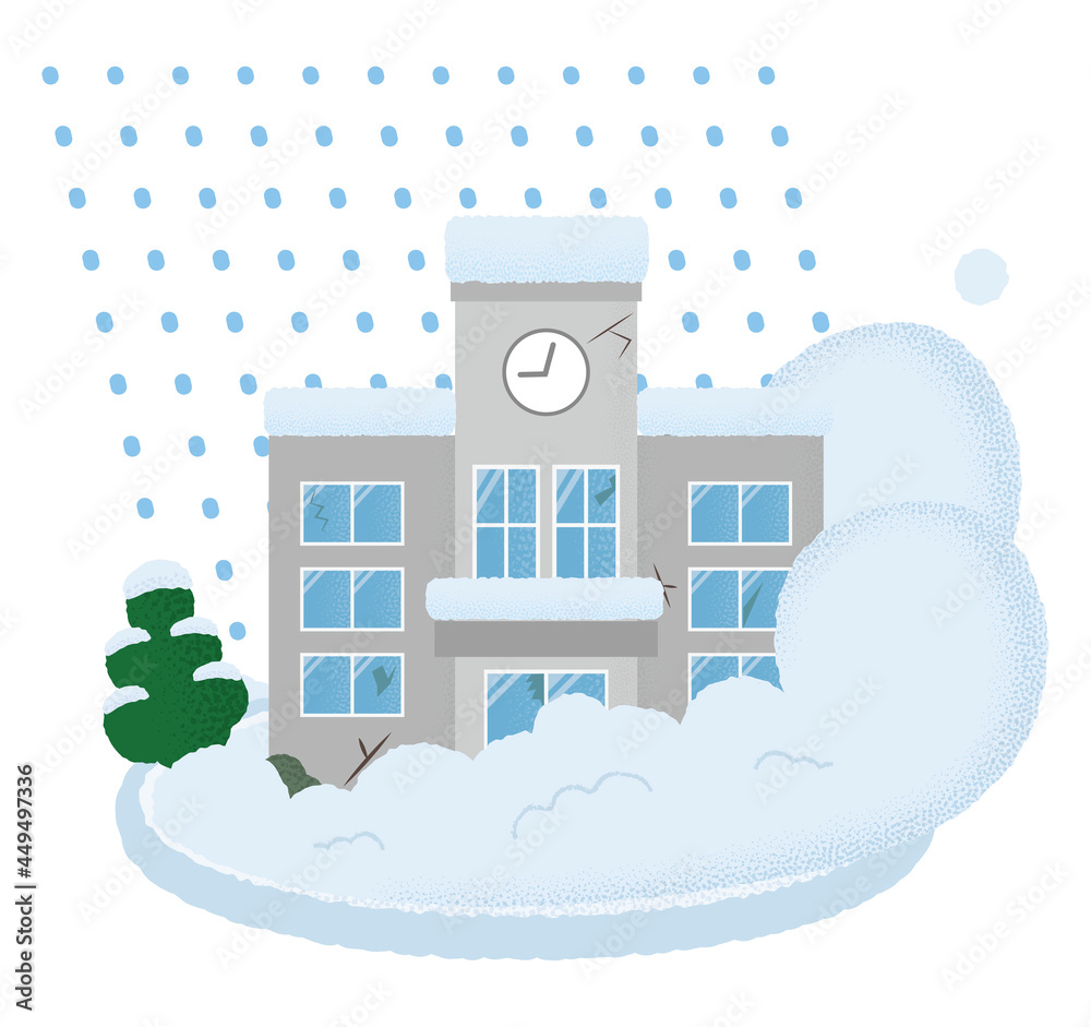 雪崩の被害に遭う学校のベクターイラスト Stock Vector | Adobe Stock