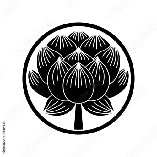 蓮紋・細輪に一つ蓮の花（ほそわにひとつはすのはな）