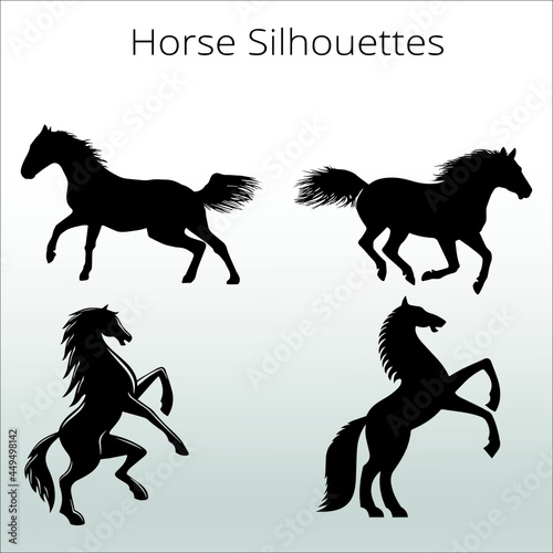 set of horse silhouettes    line isolated or logo isolated sign symbol vector  outline and stroke style Collection of high-quality black style vector illustration 
