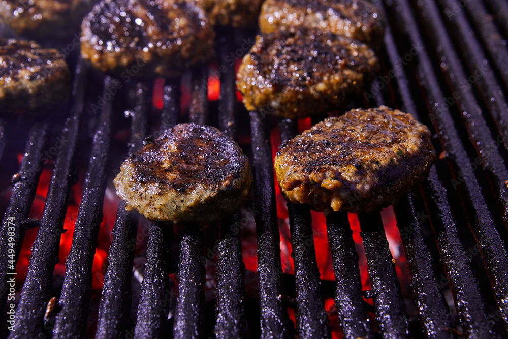 Grilled BBQ and smoke BBQ party. Close-up Grilled BBQ and smoke BBQ party. Close-up