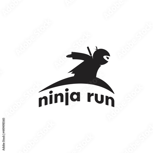 ninja run black icon shape