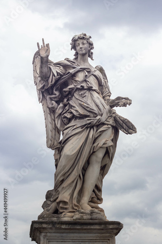 An Angel with the Nails on Ponte Sant'Angelo).One of the series of Angels with the Instruments of the Passion on the Ponte Sant'Angelo, Rome,Italy.