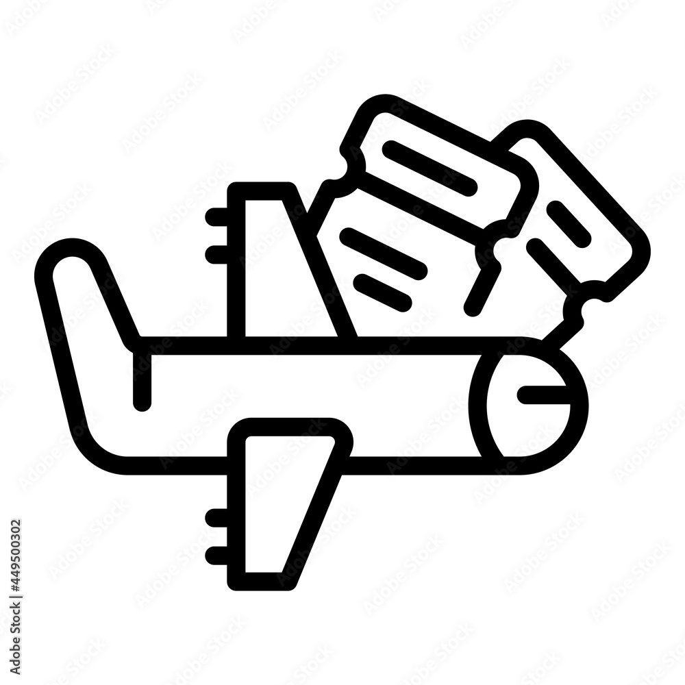 Airplane ticket icon outline vector. Airline pass. Fly plane Airplane ticket icon outline vector. Airline pass. Fly plane