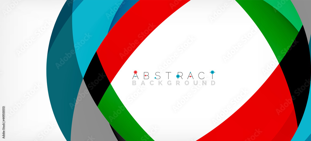 Color circle shapes, minimal geometric background. Trendy dynamic composition. Vector Illustration For Wallpaper, Banner, Background, Landing Page Color circle shapes, minimal geometric background. Trendy dynamic composition. Vector Illustration For Wallpaper, Banner, Background, Landing Page