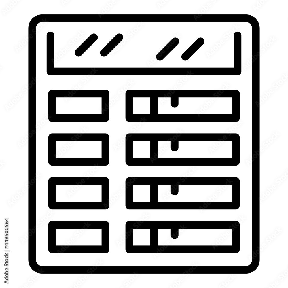 Airport board icon outline vector. Flip departure. Flight panel Airport board icon outline vector. Flip departure. Flight panel
