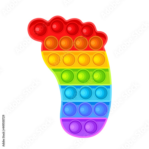 Pop It is a set of fidgets. Antistress. Toy icon, trendy toy. Leg. Vector illustration isolated on white background.