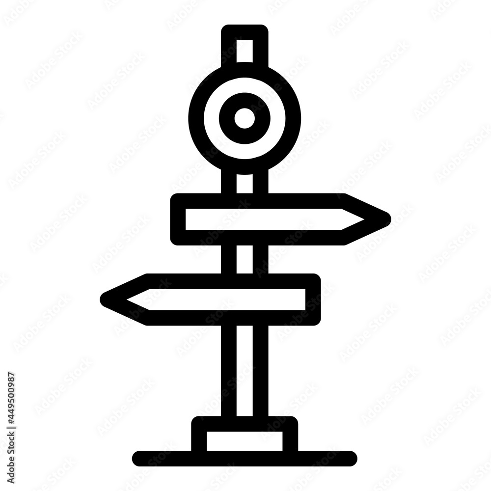Road sign post icon outline vector. Street board. Signpost direction Road sign post icon outline vector. Street board. Signpost direction