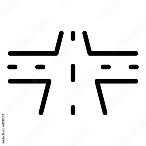 Crossroads icon outline vector. Road street. Car pavement
