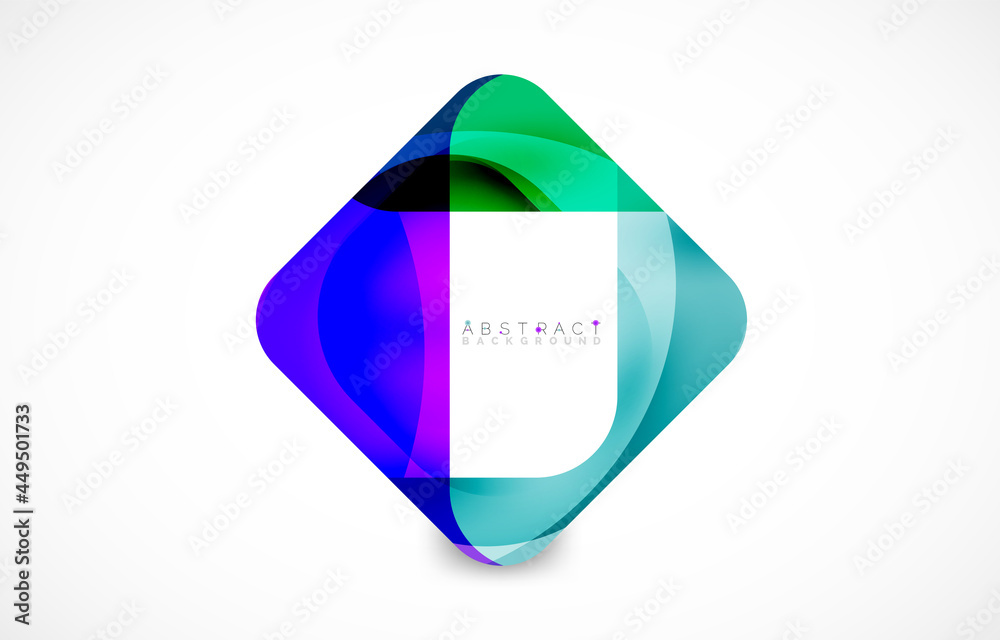 Minimal background. Abstract square shape with round corners created with wavy forms. Vector Illustration For Wallpaper, Banner, Background, Landing Page Minimal background. Abstract square shape with round corners created with wavy forms. Vector Illustration For Wallpaper, Banner, Background, Landing Page