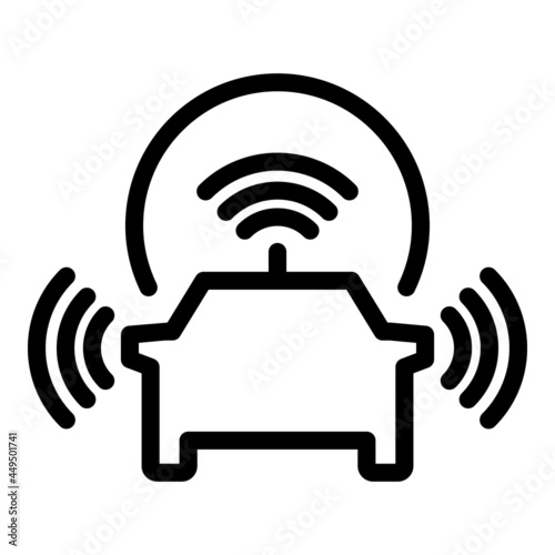 Car multi sensor icon outline vector. Front road. Security vehicle