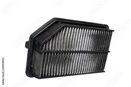 used car air filter on white background