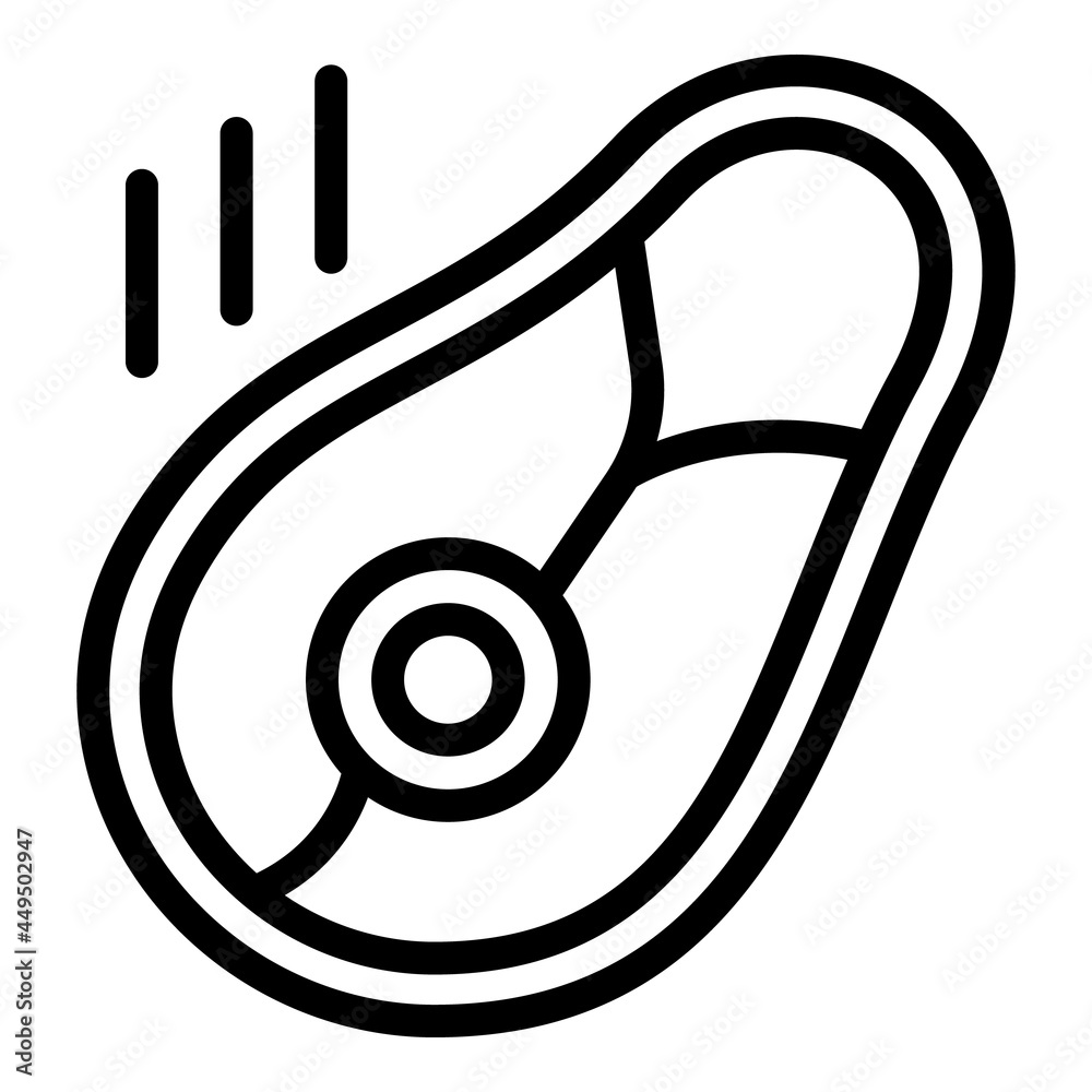 Pork steak icon outline vector. Meat beef. Raw food Pork steak icon outline vector. Meat beef. Raw food