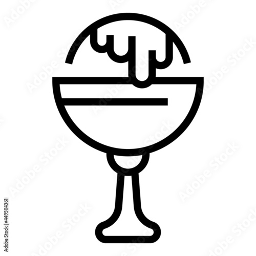 Mint gelato icon outline vector. Cold ice cream. Soft dessert