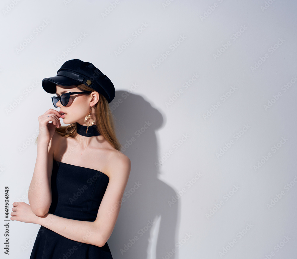 woman Red lips attractive look modern style woman Red lips attractive look modern style