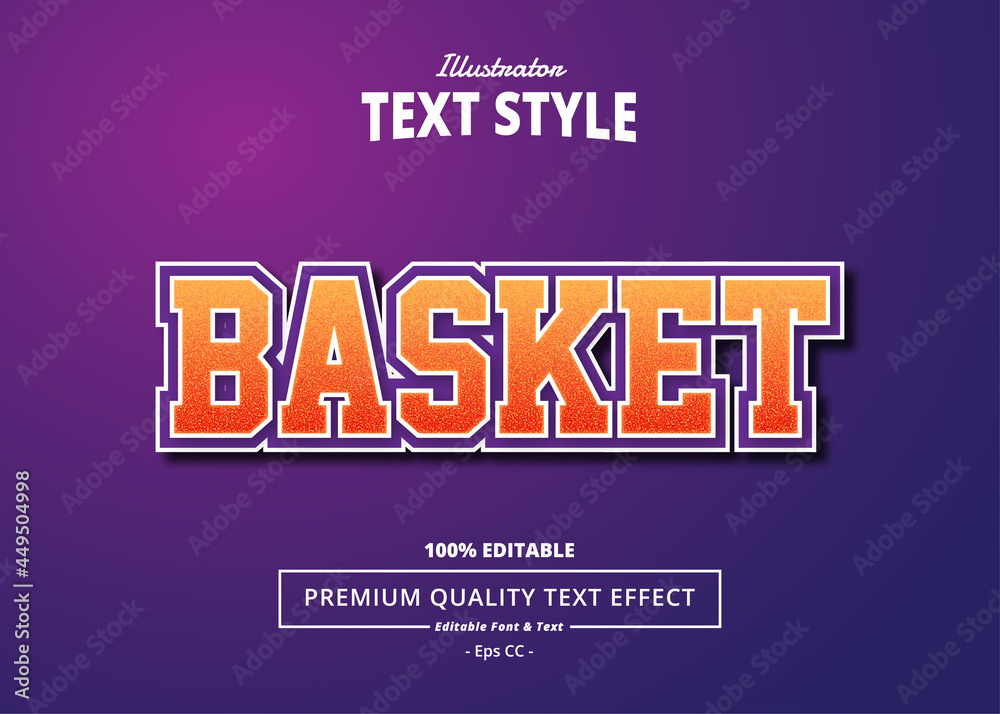 BASKETBALL Illustrator Text Effect