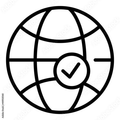 Global review icon outline vector. Business market. Customer hiring