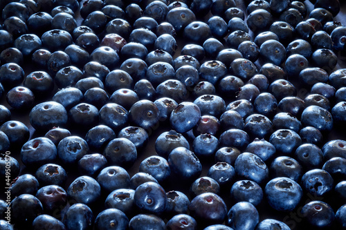 Fresh ripe blueberries on a dark background